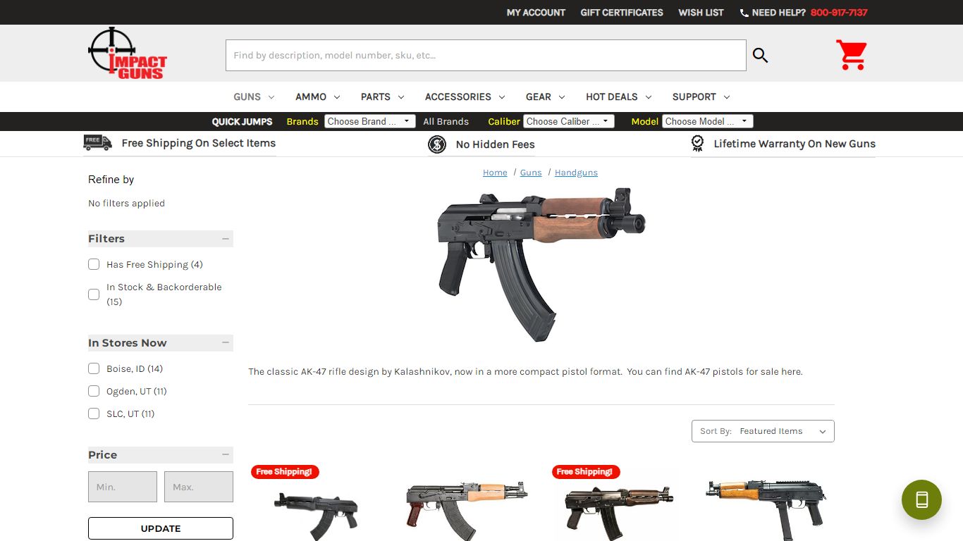 Guns - Handguns - AK-47 Pistols - Page 1 - Impact Guns