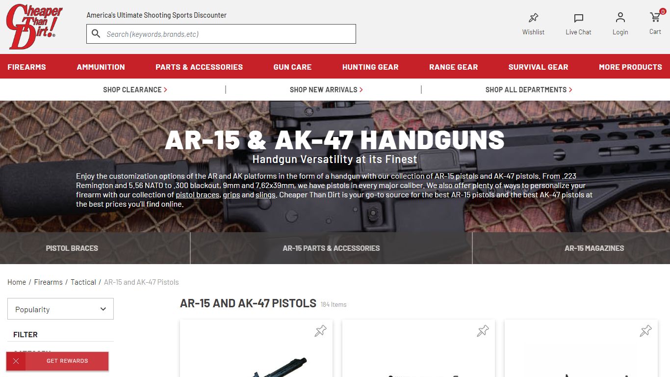 AR 15 Pistols and AK 47 Handguns | Cheaper Than Dirt